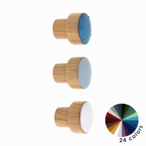 Drobne drewniane gałki do mebli z kolorowymi frontami - SIMPLE emaliowane 2,5 cm